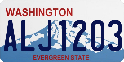 WA license plate ALJ1203