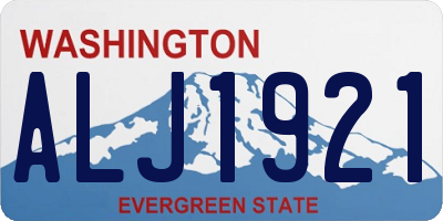 WA license plate ALJ1921
