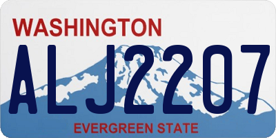 WA license plate ALJ2207