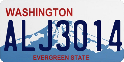 WA license plate ALJ3014