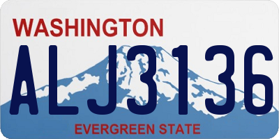 WA license plate ALJ3136