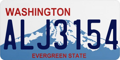 WA license plate ALJ3154