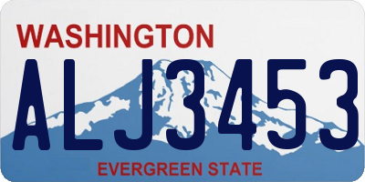 WA license plate ALJ3453