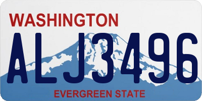 WA license plate ALJ3496