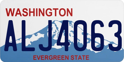 WA license plate ALJ4063