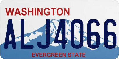 WA license plate ALJ4066