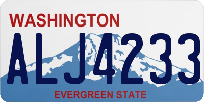 WA license plate ALJ4233
