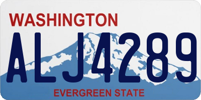 WA license plate ALJ4289