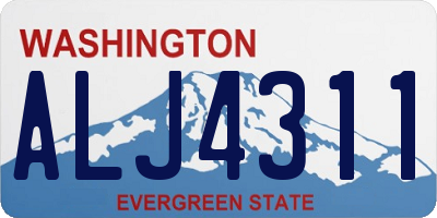 WA license plate ALJ4311