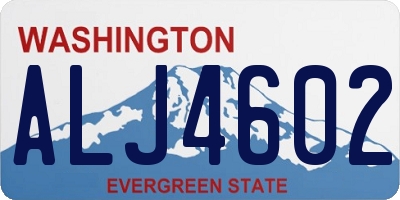 WA license plate ALJ4602