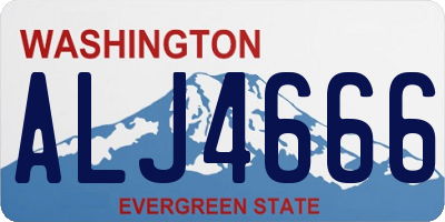 WA license plate ALJ4666