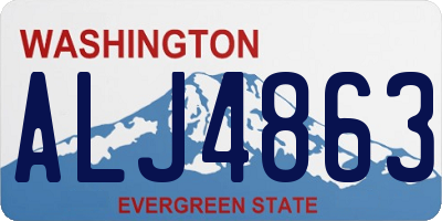 WA license plate ALJ4863