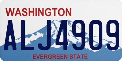 WA license plate ALJ4909