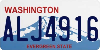 WA license plate ALJ4916