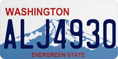 WA license plate ALJ4930