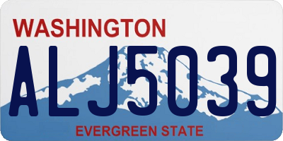WA license plate ALJ5039
