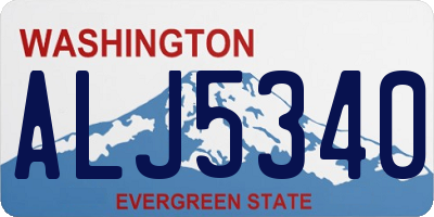 WA license plate ALJ5340