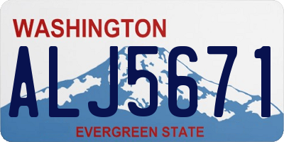 WA license plate ALJ5671