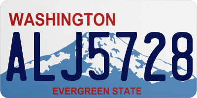 WA license plate ALJ5728