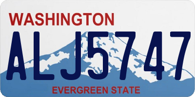 WA license plate ALJ5747
