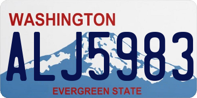 WA license plate ALJ5983