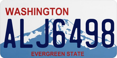 WA license plate ALJ6498