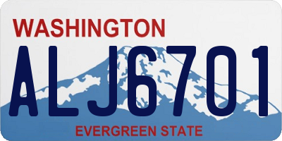 WA license plate ALJ6701