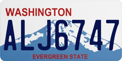 WA license plate ALJ6747