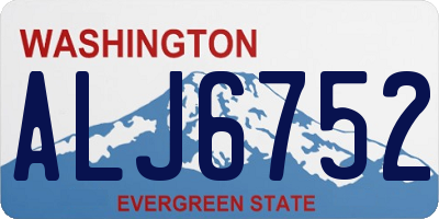 WA license plate ALJ6752