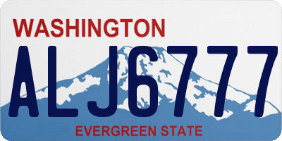 WA license plate ALJ6777