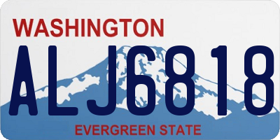 WA license plate ALJ6818