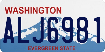 WA license plate ALJ6981