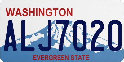 WA license plate ALJ7020