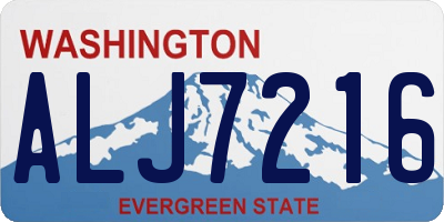 WA license plate ALJ7216