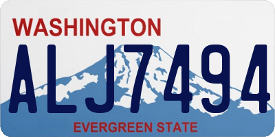 WA license plate ALJ7494