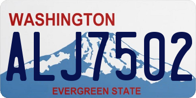 WA license plate ALJ7502