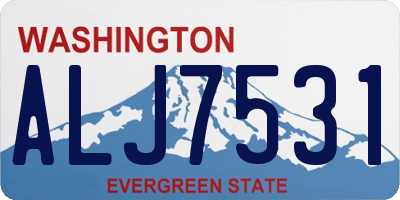 WA license plate ALJ7531