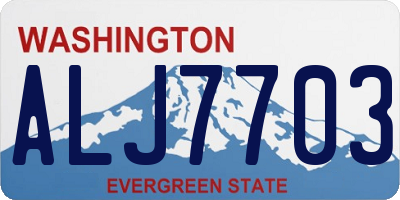 WA license plate ALJ7703