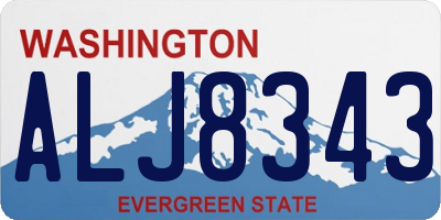 WA license plate ALJ8343