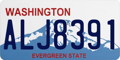 WA license plate ALJ8391