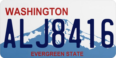 WA license plate ALJ8416