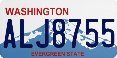 WA license plate ALJ8755