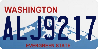 WA license plate ALJ9217