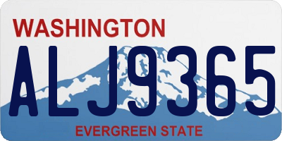 WA license plate ALJ9365