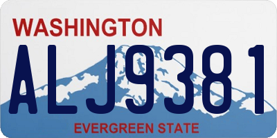 WA license plate ALJ9381