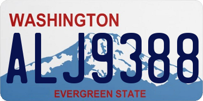 WA license plate ALJ9388