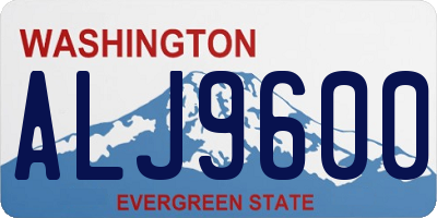 WA license plate ALJ9600