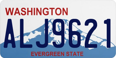 WA license plate ALJ9621