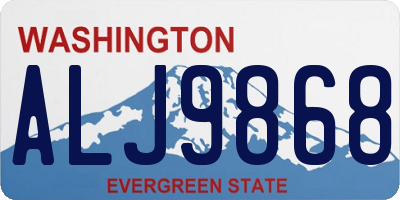 WA license plate ALJ9868