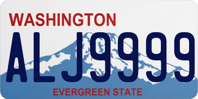 WA license plate ALJ9999
